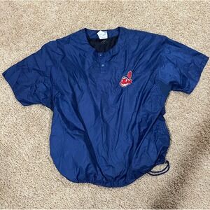 Rawlings MLB Windbreaker Mens‎ Large Cleveland Indians Y2K Athletic Streetwear